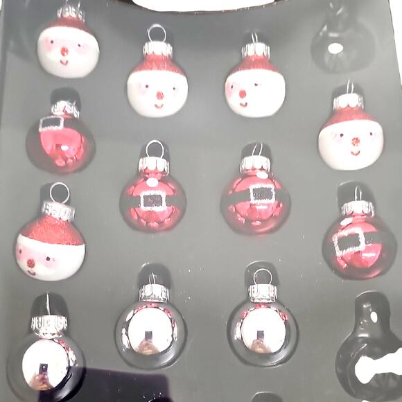 Radco Box of 12 Red and White Snowman and Silver Miniature Ornaments - Missing 6 - Picture 3 of 7